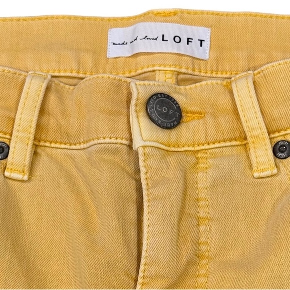 Ann Taylor LOFT Size 26/2 Yellow Modern Skinny Cropped Jeans Raw Hem - Picture 4 of 7